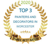Rated top 3 Painters & Decorators business in Worcester award graphic